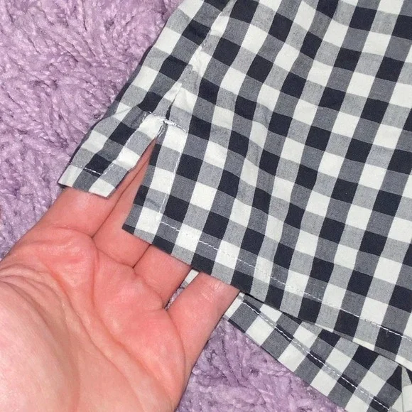 M VTG Kookai Black & White Gingham Print Picnic Hourglass Bodycon Mini Dress - Picture 7 of 10